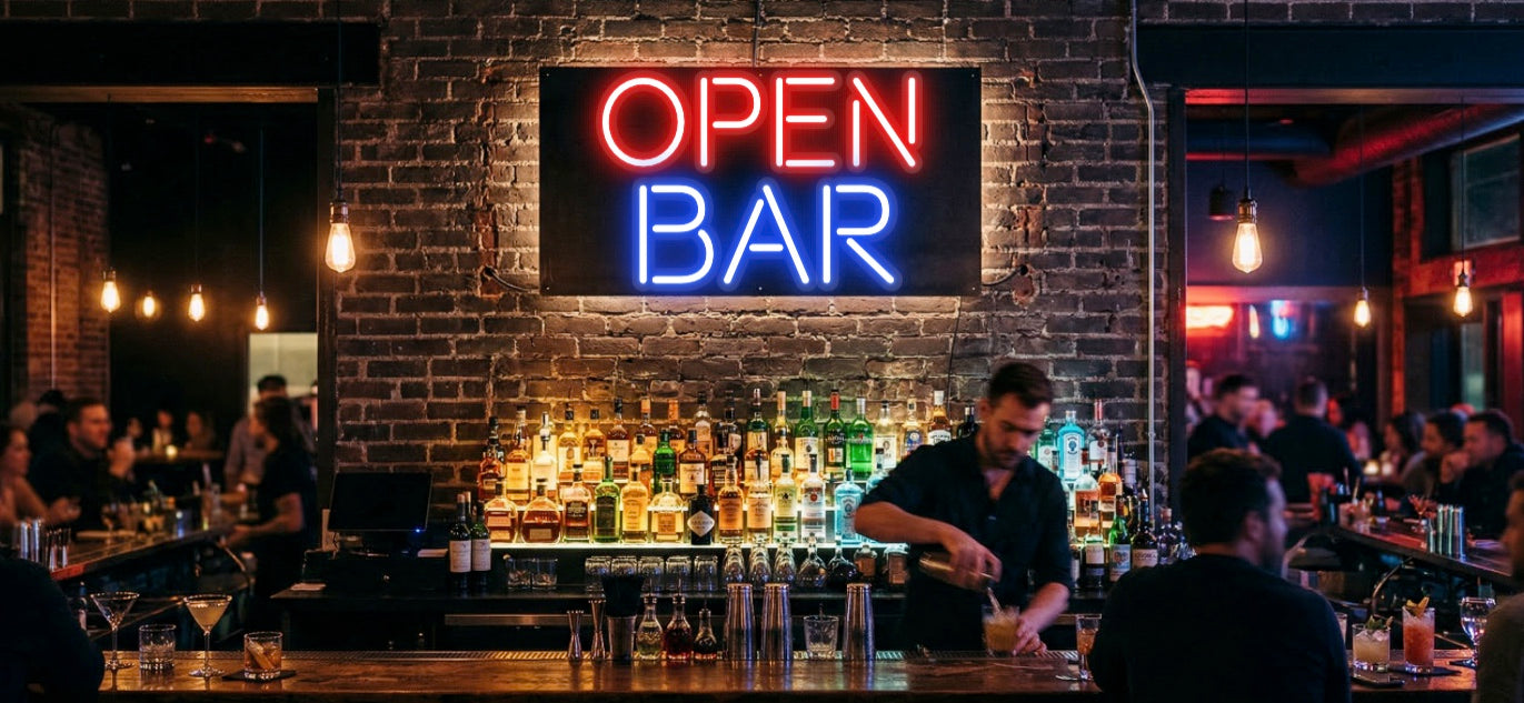 Dein Neonschild – OPEN BAR