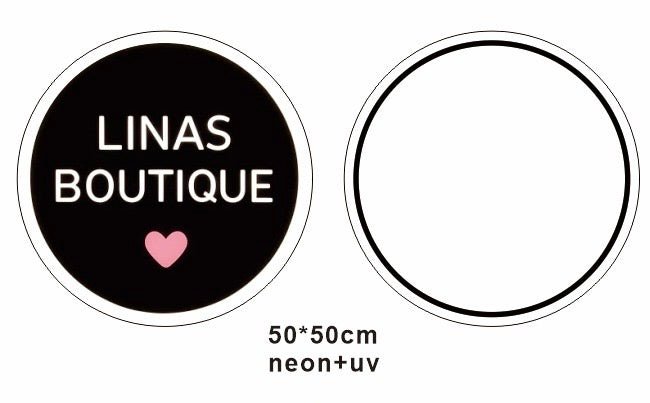 Personalisierbares Neon - LED - Schild in Pink, ideal als Wanddekoration für Wohnzimmer oder Geschäftsräume