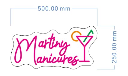 Personalisierbares Neon - LED - Schild in Pink, ideal als Wanddekoration für Wohnzimmer oder Geschäftsräume