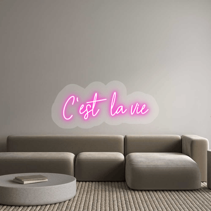 Personalisierbares Neon - LED - Schild in Pink, ideal als Wanddekoration für Wohnzimmer oder Geschäftsräume