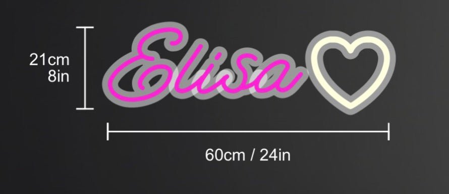 Personalisierbares Neon - LED - Schild in Pink, ideal als Wanddekoration für Wohnzimmer oder Geschäftsräume