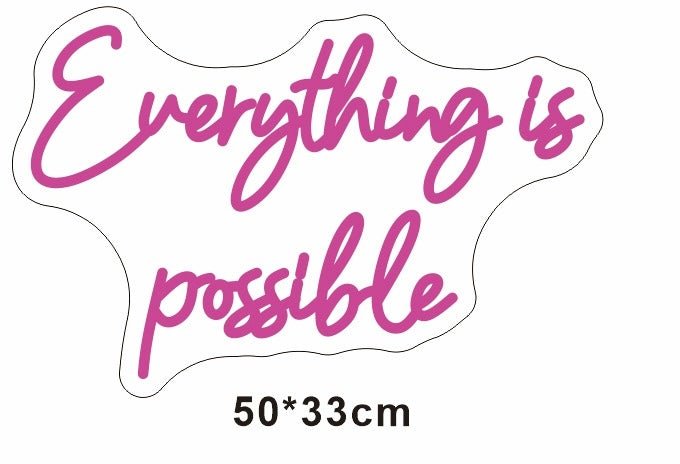 Personalisierbares Neon - LED - Schild in Pink, ideal als Wanddekoration für Wohnzimmer oder Geschäftsräume