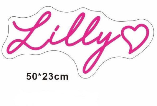 Personalisierbares Neon - LED - Schild in Pink, ideal als Wanddekoration für Wohnzimmer oder Geschäftsräume