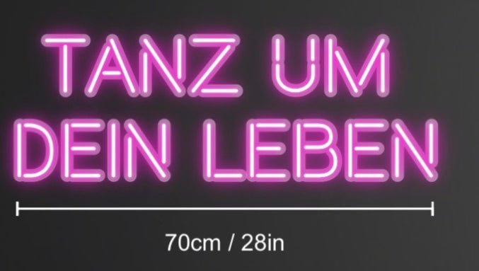 Personalisierbares Neon - LED - Schild in Pink, ideal als Wanddekoration für Wohnzimmer oder Geschäftsräume
