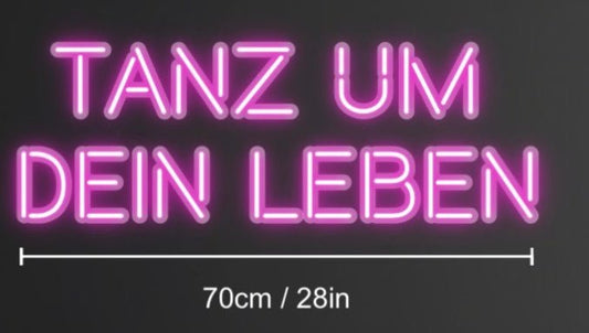 Personalisierbares Neon - LED - Schild in Pink, ideal als Wanddekoration für Wohnzimmer oder Geschäftsräume