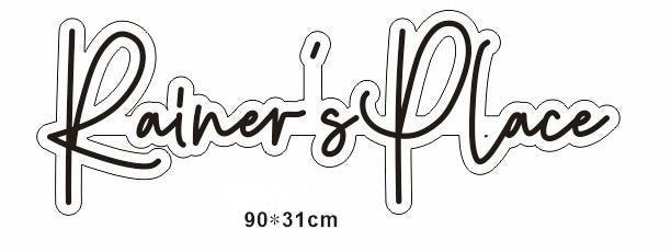 Personalisierbares Neon - LED - Schild in Pink, ideal als Wanddekoration für Wohnzimmer oder Geschäftsräume